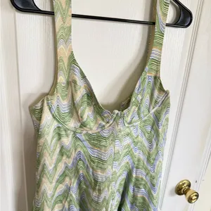 For Love & Lemons Yori Mini Dress in Green thumbnail 8