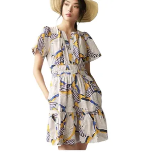 Anthropologie The Somerset Cotton Beach Umbrella Print Mini Dress Size S thumbnail 12