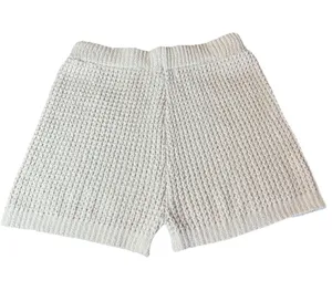 Sincerely Jules Women's Knit Shorts Size L Cream Waffle Knit Lounge Casual Boho thumbnail 1