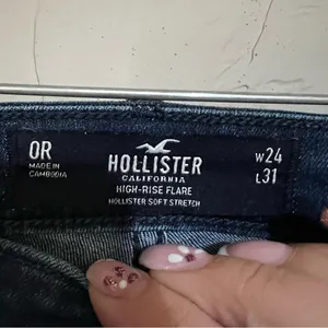 Hollister High Rise Flare Raw Hem Denim Jeans‎ thumbnail 6