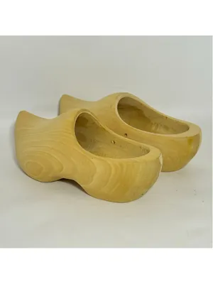 Dutch Holland Handmade Traditional Plain Solid Wood Wooden Clog Shoes Size 39 thumbnail 14