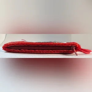 VINTAGE: small, beaded wristlet bag Red thumbnail 12