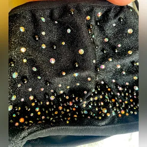 Oh Polly Black Beaded Set: Skirt and Crop Top w Halter Ties Sz 0 NWT thumbnail 3