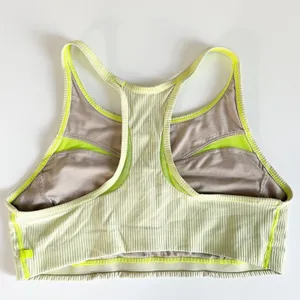 Lululemon Womens Ribbed‎ Mesh High Neck Sports Bra Racerback 10 Highlight Yellow thumbnail 6