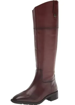 Sam Edelman Knee High Drina Leather Riding Boot Dark Terazzo Brown Size 5.5 thumbnail 1