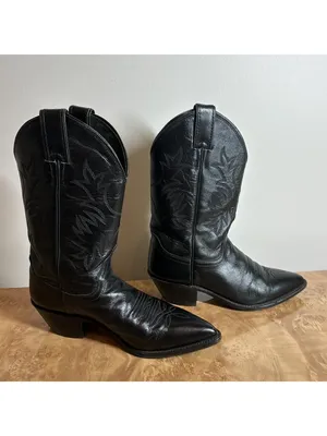 Justin Boots L4903 Black Leather Western Cowboy Boots USA Women's 6.5 B thumbnail 5