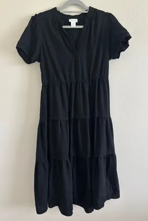 Cynthia Rowley Maxi Dress Womens Large Black Linen Resort Preppy Luxury thumbnail 1