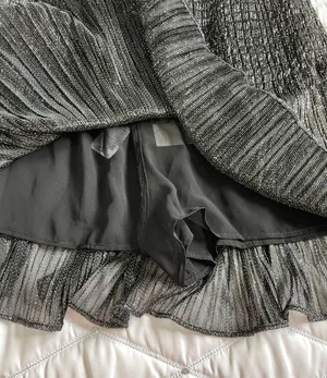 Zara New Black Shinny Skirt Small thumbnail 4