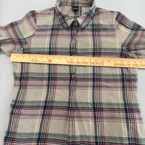 Patagonia Womens‎ Organic Cotton Flannel Plaid Shirt Dress Grey Purple Medium thumbnail 6