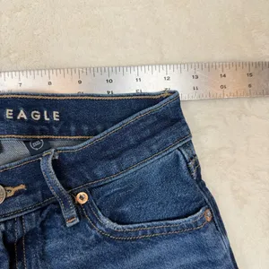 American Eagle‎ Strigid High Rise Cutoff Denim Jean Shorts Frayed Hem Womens 00 thumbnail 5