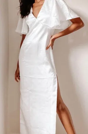 Lulus White silk prom dress thumbnail 1