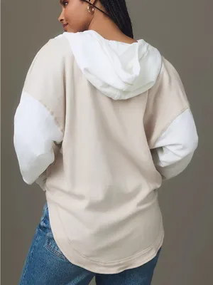 Pilcro Women’s Wharfside Hooded Sweatshirt V-Neck Pulloveriin Colorblock XL thumbnail 2