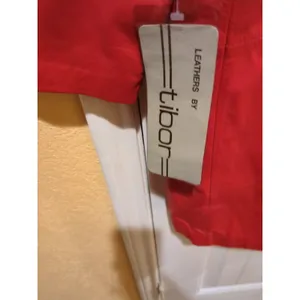 Tibor Womens Leather Coat Jacket Trench 80s Medium Red Long Vintage Korea thumbnail 12
