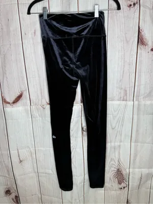 Alo Yoga High Waist Posh Velvet Legging Black Small thumbnail 3