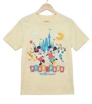 Disney Parks Play in the Park Yellow Pocket T Shirt XS Mickey Mouse Friends EUC thumbnail 1