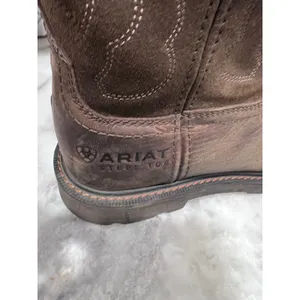 Ariat Groundbreaker Work Boots Men’s 8.5D Brown Steel Toe Pull-On Leather ASTM thumbnail 4