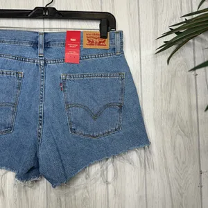 NWT Levi’s High Rise Distressed Cutoff Shorts Night Tune size 30 NEW thumbnail 7