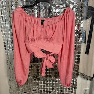Windsor Coral Off-Shoulder Blouse with Tie-Front thumbnail 3
