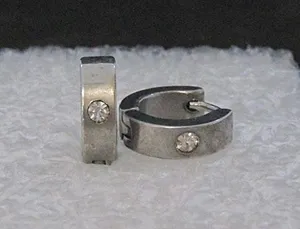 Handmade Cz Stainless Steel Hoop Earrings thumbnail 1