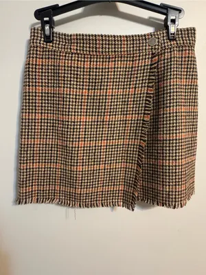 Urban Outfitters Y2K tweed‎ pattern faux wrap skirt Women's Small thumbnail 3