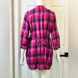 Victoria’s Secret PINK 100% Cotton Y2K Red/Black Plaid Shirt S Large F2 thumbnail 2