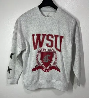 Go Couture Gameday Couture‎ Washington State Cougars WSU Small Sweatshirt Crewneck Gray thumbnail 1