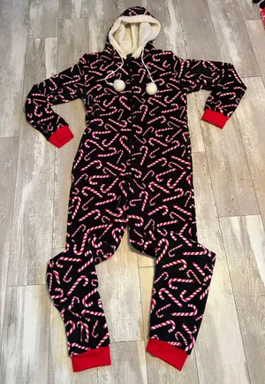 Candy Cane Cutie Sherpa Onsie thumbnail 1
