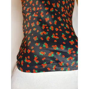 Anthropologie‎ Tilda Strawberry Print Satin Strapless Maxi Slip Dress NEW thumbnail 3
