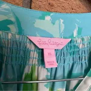 Lilly Pulitzer Elsa Top First Impression Poolside Blue 100% Silk Blouse Size XS thumbnail 2