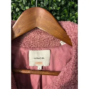 Vince Pink Shearling Jacket Sz Medium thumbnail 2