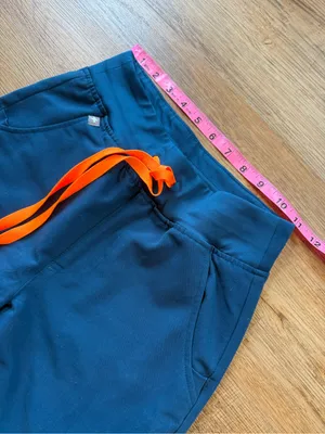 Figs Technical Collection Royal Blue Joggers with Bright Orange Drawstring XXS thumbnail 7