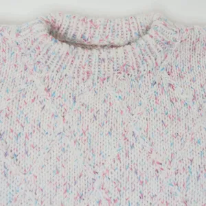 Vintage Homemade Pink & Blue Speckled Knit Sweater thumbnail 4