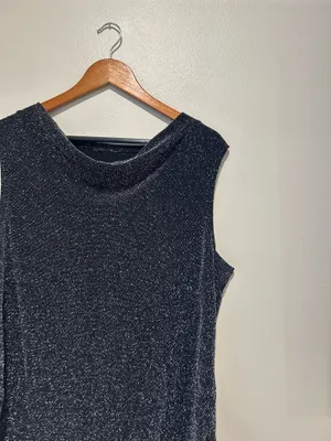 Vintage black sparkly shirt Size L thumbnail 2