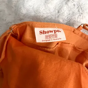NEW Showpo Patchico Orange Linen Blend Look Split Bust Bodycon Mini Dress 6 thumbnail 7