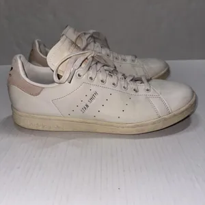 Adidas Stan Smith Shoes Womens Size 10.5 White Pink Leather Tennis‎ Sneakers thumbnail 3