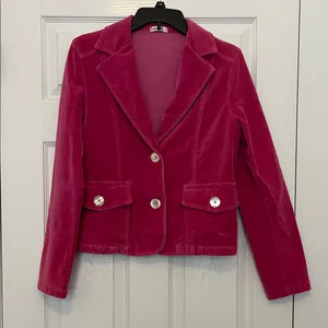 Allen Allen Fuschia Pink Velvet Blazer thumbnail 3