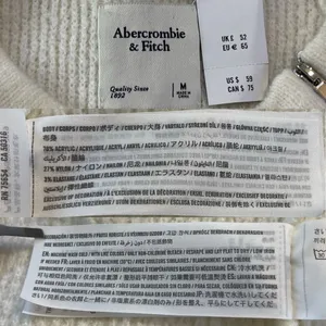 Abercrombie & Fitch Crewneck Knit Sweater | Zip Shoulder Cream NWT thumbnail 7