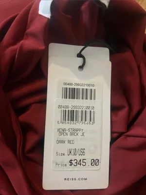 REISS Xena Halterneck Draped Maxi Dress Size UK 10/US 6 $345 Burgundy thumbnail 3