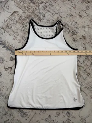 Tuckernuck White Racerback Tank with Black Trim thumbnail 4