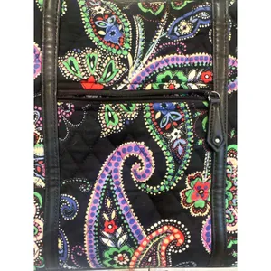 Vera Bradley Kiev Quilted Cotton Paisley Tote Bag Black Multicolor Shoulder Bag thumbnail 5