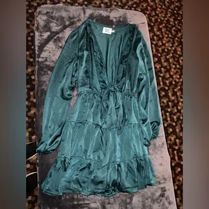 Princess Polly Randi Mini Dress in Teal Size 6 thumbnail 16