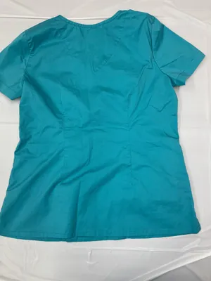 Landau Teal Blue Colored Short Sleeve Scrub Top Size Medium thumbnail 5