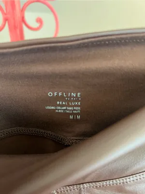 Aerie Offline Real Lux High Rise Faux Leather Leggings in Dark Brown thumbnail 4