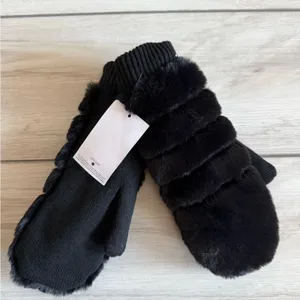UGG Faux Fur Mittens Black L/XL NWT thumbnail 2