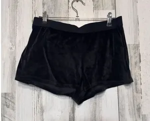 Juicy Couture Black Velour Sleep Shorts Rhinestone Logo Lounge Shorts Size M thumbnail 1