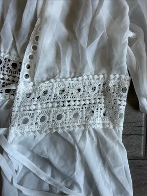 White Lace-Detail Women's Maxi cover up Dress thumbnail 3