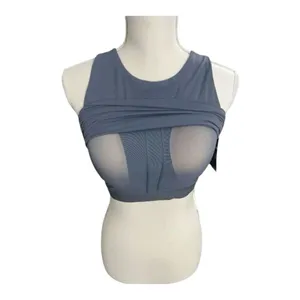 Avia Grey Crop Sports Bra Size M(D-DD) Low Support High-Neck Plush Chestband thumbnail 3