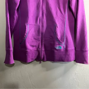 The North Face Purple Teal Spellout Mock Neck Zip Up Outdoor‎ Jacket thumbnail 2