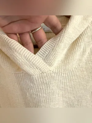 Free People Womens Sweater Beach Day Off Knit Hoodie Size Medium thumbnail 9