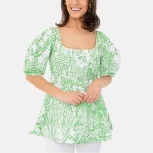 Tuckernuck Nealy Corset Top Green Garden Floral Print NEW Medium thumbnail 2